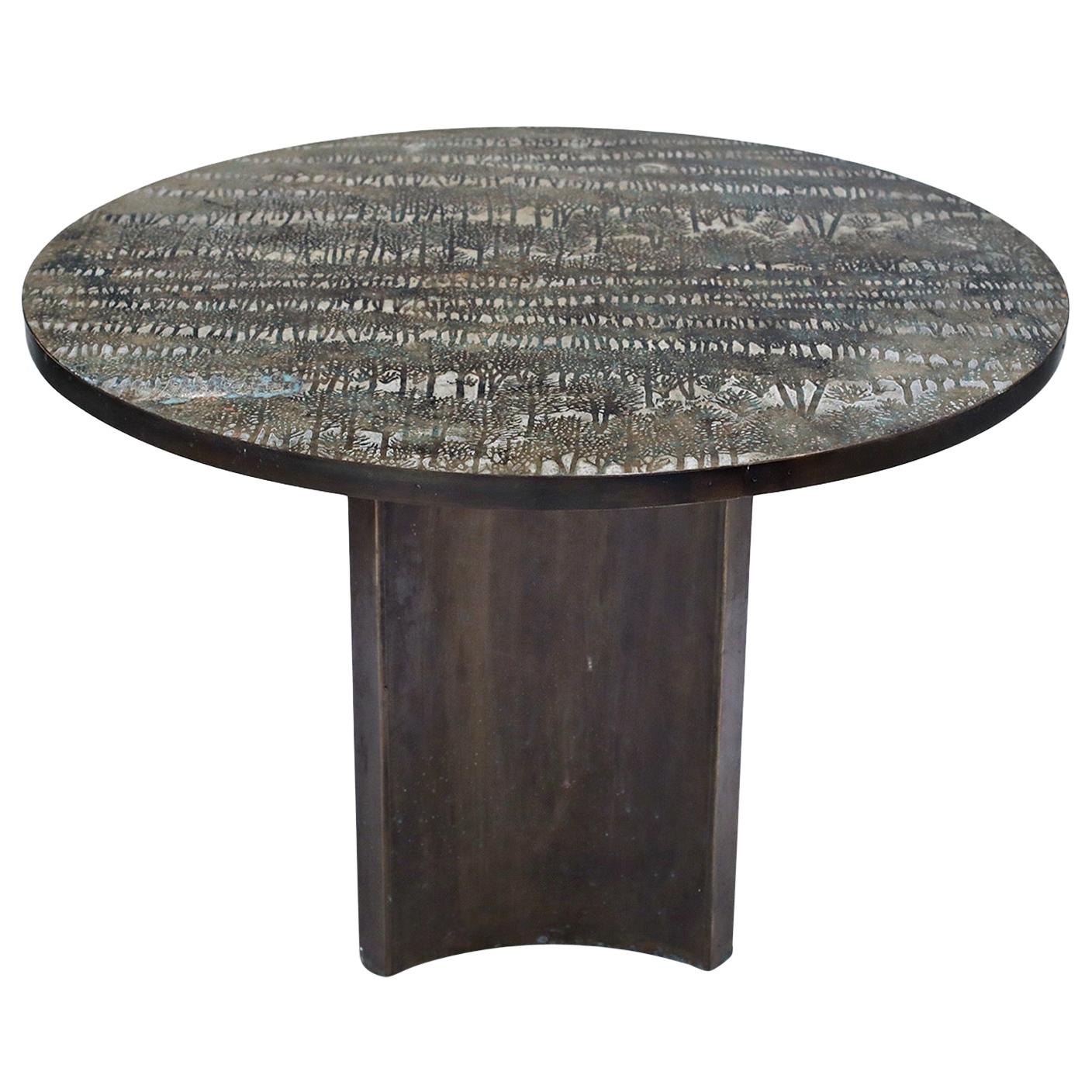 Eternal Forest Bronze Dining Table by Philip and Kelvin LaVerne, circa 1965