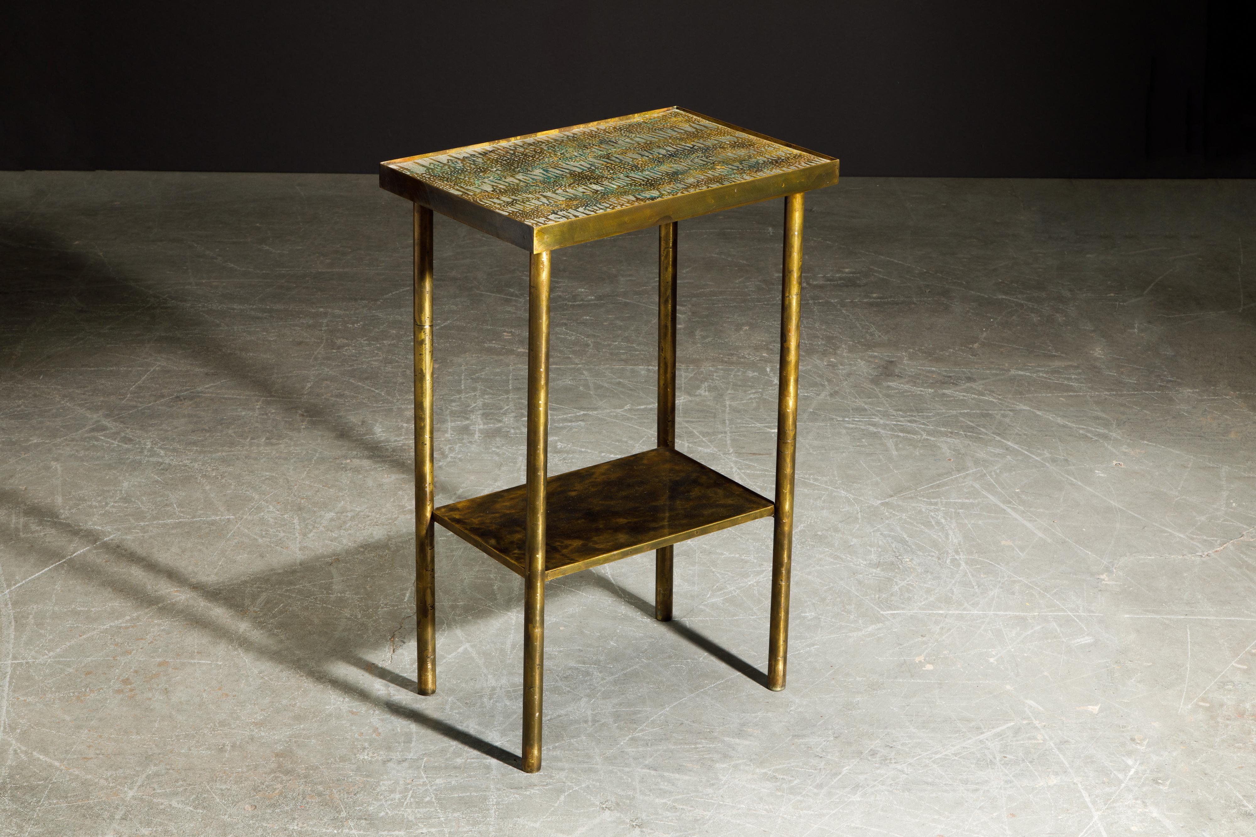 Hand-Crafted Eternal Forest Bronze Drinks / Laptop Table by Philip and Kelvin LaVerne, c 1965