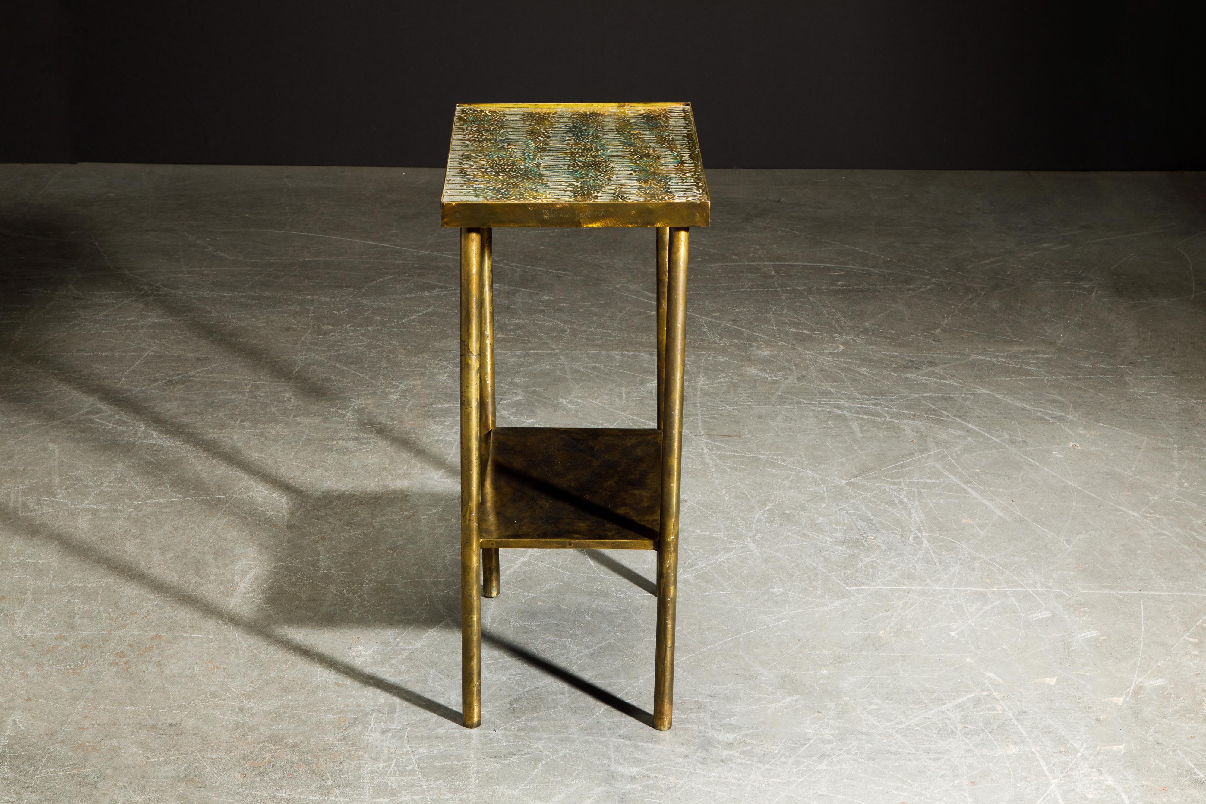Eternal Forest Bronze Drinks / Laptop Table by Philip and Kelvin LaVerne, c 1965 In Good Condition In Los Angeles, CA