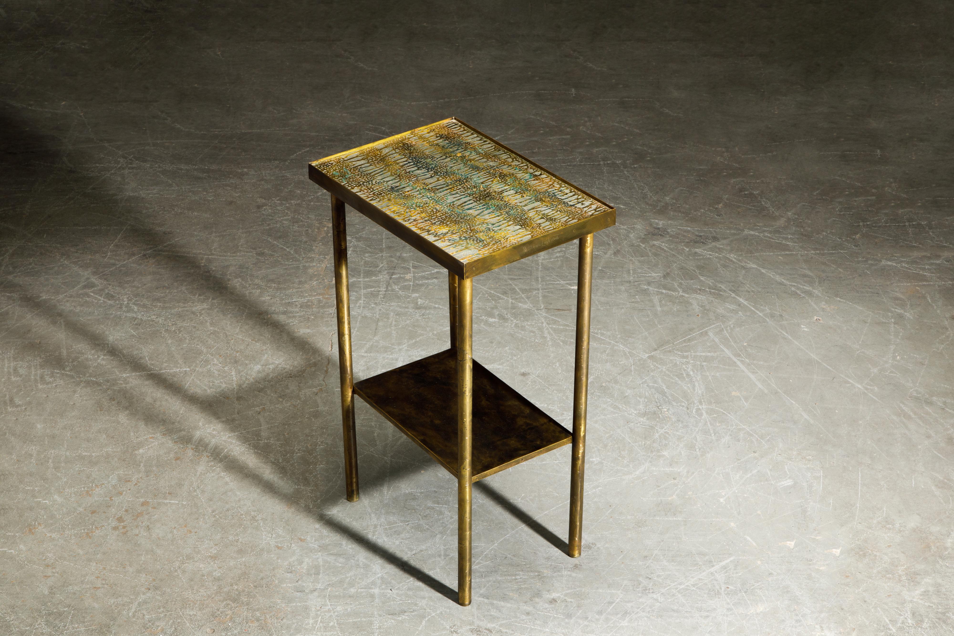 Mid-20th Century Eternal Forest Bronze Drinks / Laptop Table by Philip and Kelvin LaVerne, c 1965