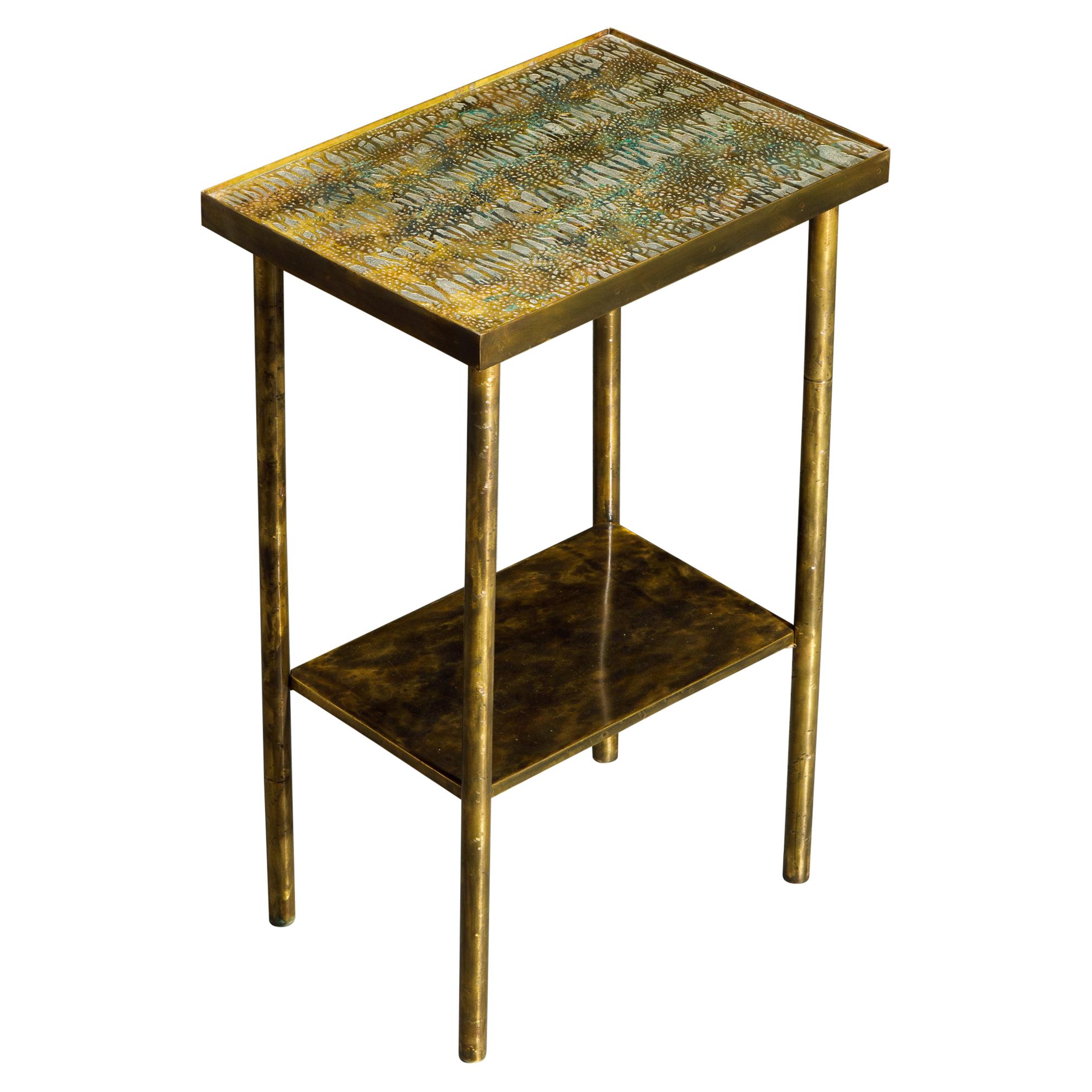 Eternal Forest Bronze Drinks / Laptop Table by Philip and Kelvin LaVerne, c 1965