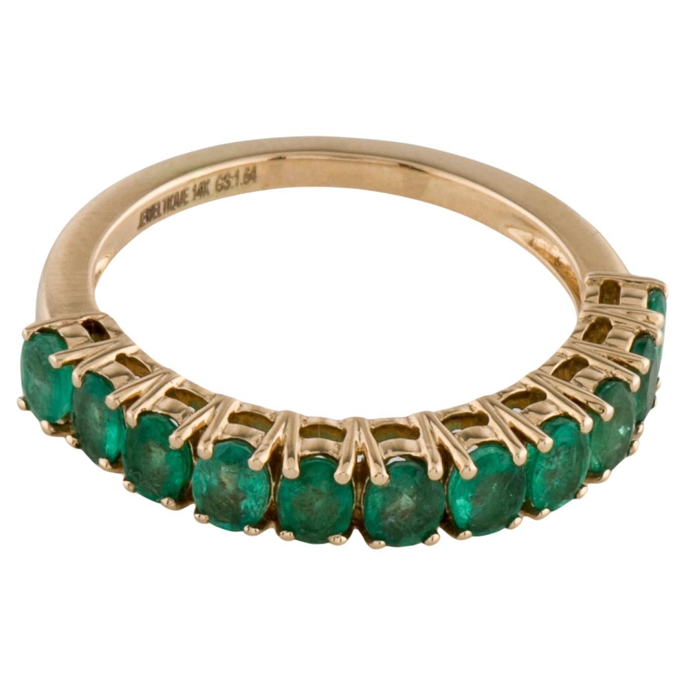 Exquisiter 14K Smaragd-Ring mit Smaragd - Größe 8,75 - Luxuriöser grüner Edelsteinschmuck