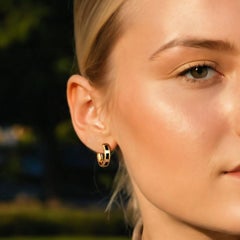 Eternal Gemstone 14K (or 18k upon request) Yellow Gold Huggies Earrings