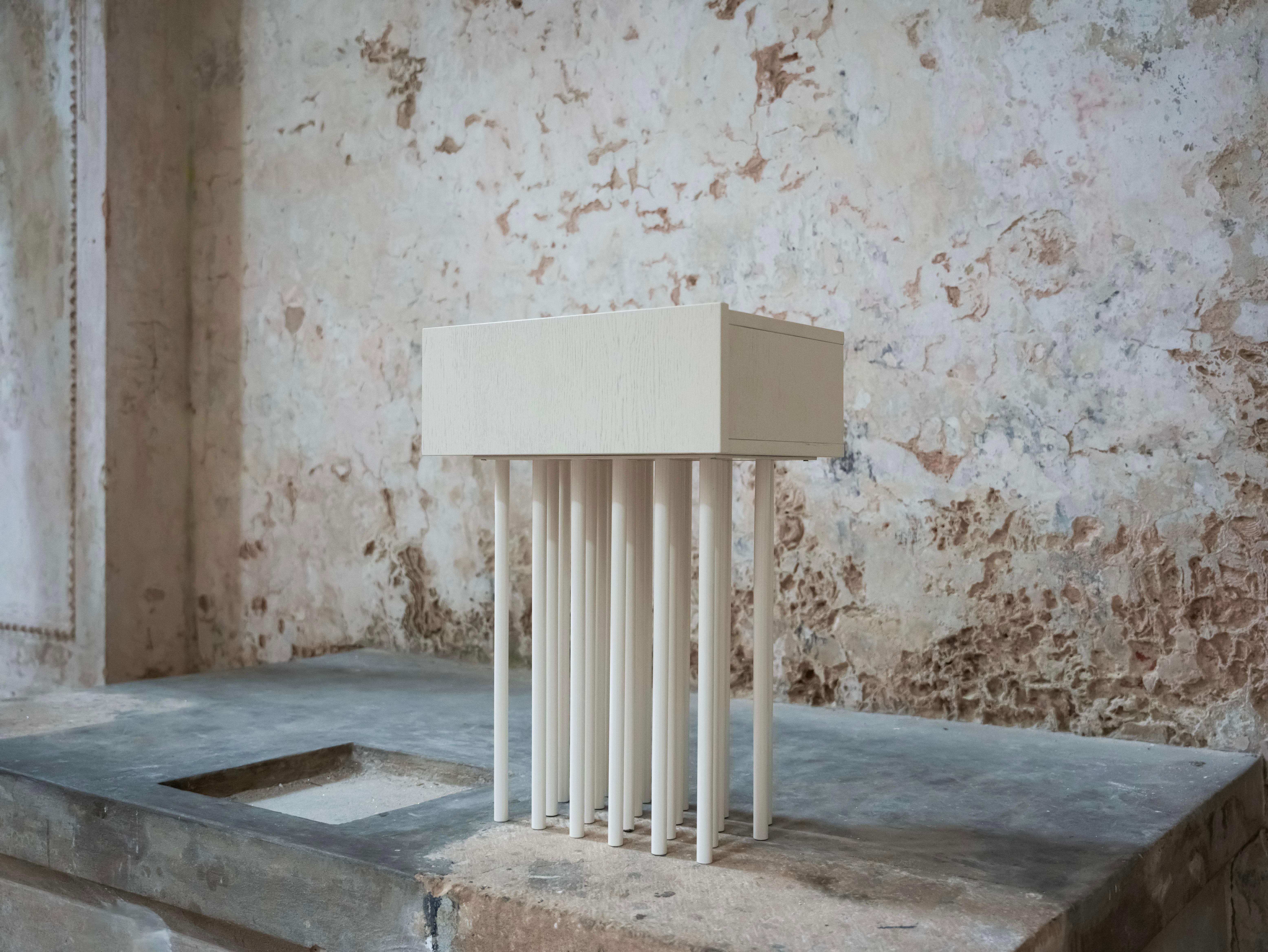 Post-Modern Eternal Graphite Pattern of Water Nightstand by Majbele For Sale