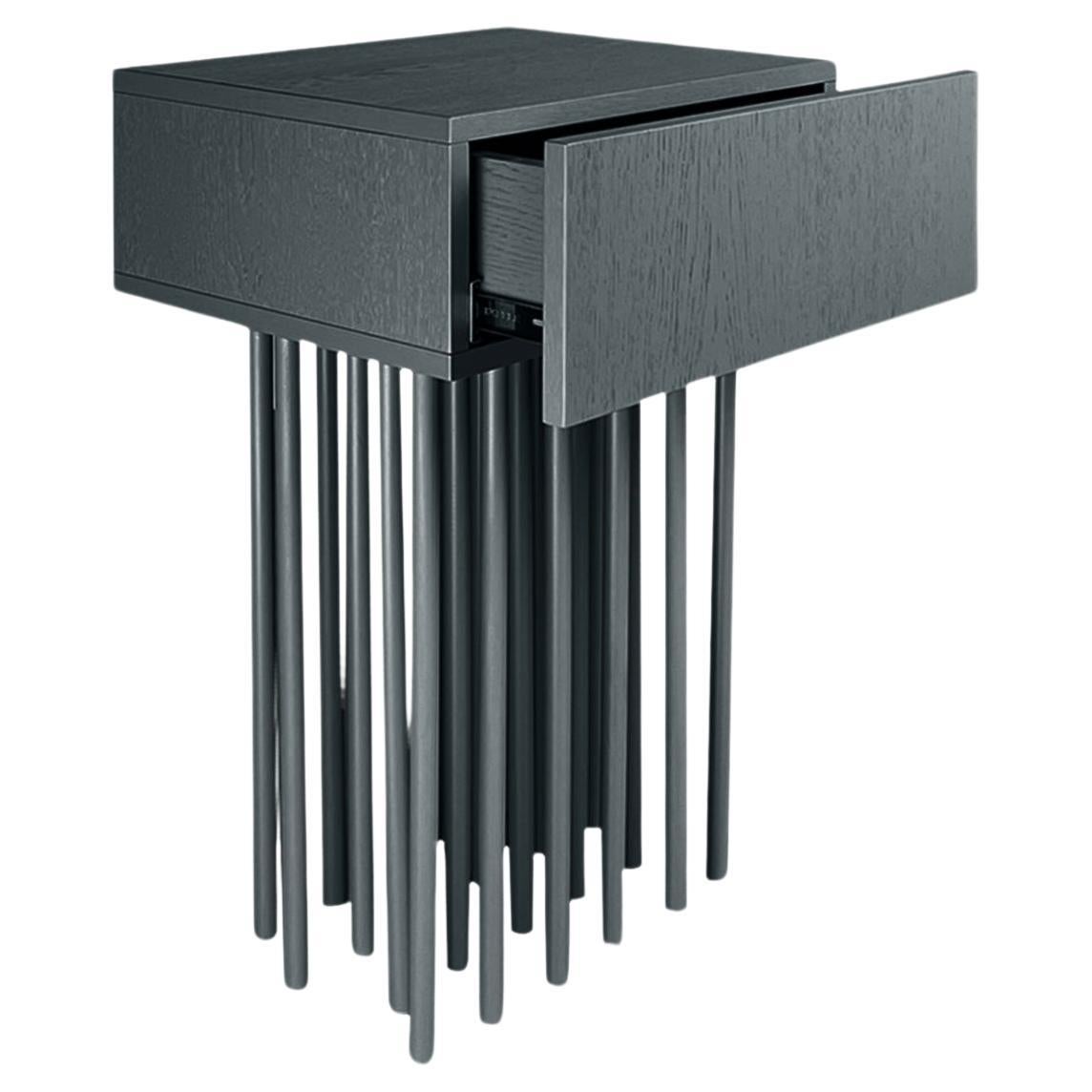 Eternal Graphite Pattern of Water Nightstand by Majbele For Sale