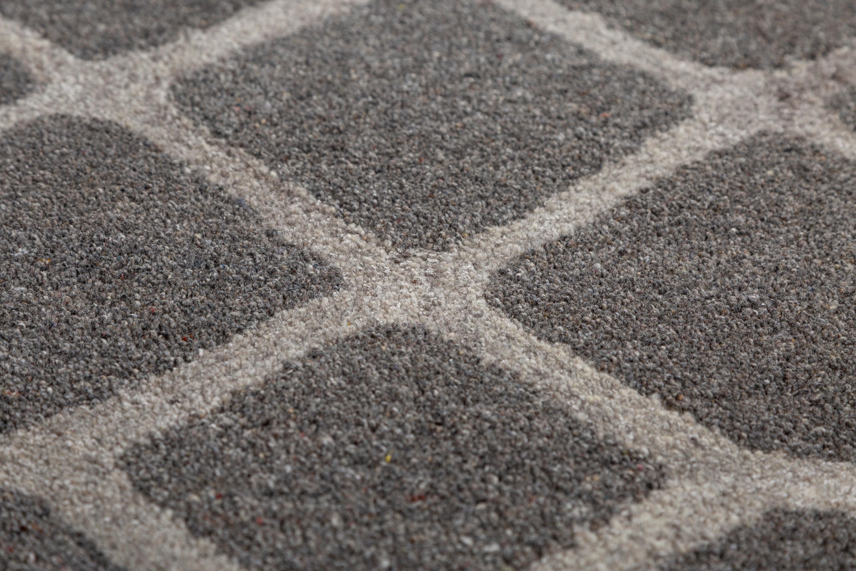 Indiano Tappeto Eternal Harmony Charcoal Slate and Natural Camel 240X300 cm Handtufted in vendita