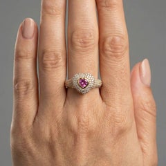 Eternal Heart Pink 14K Gold (18K Custom) Sapphire Diamond Ring
