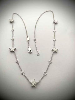 Eternal Orbit - PieCut Stars set together with Rosecut Diamonds in 18K Necklace