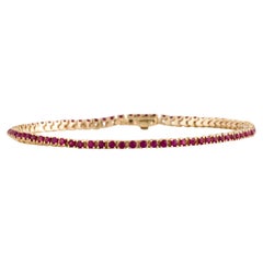 14K Ruby Link Bracelet - Gemstone Elegance, Timeless Design, Luxury Statement
