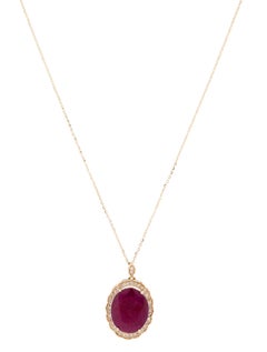 14K 3.79ct Ruby & Diamond Pendant Necklace: Exquisite Luxury Statement Jewelry
