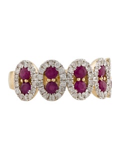 Exquisite 14K Ruby & Diamond Ring 1.34ctw - Size 7 - Elegant Statement Jewelry