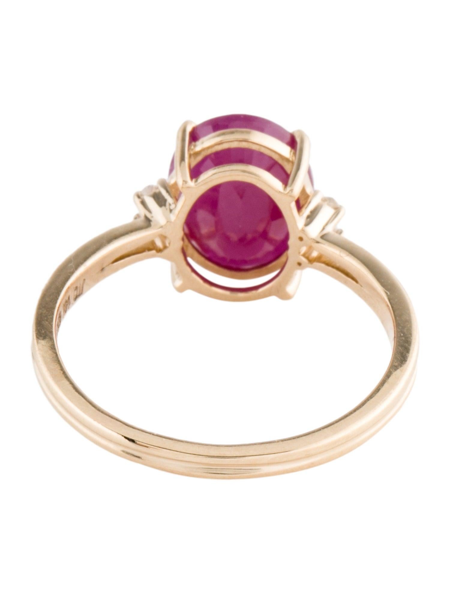 Brilliant Cut Dazzling 14K Gold 2.68ct Ruby & Diamond Cocktail Ring - Size 7 - Fine Gemstone For Sale