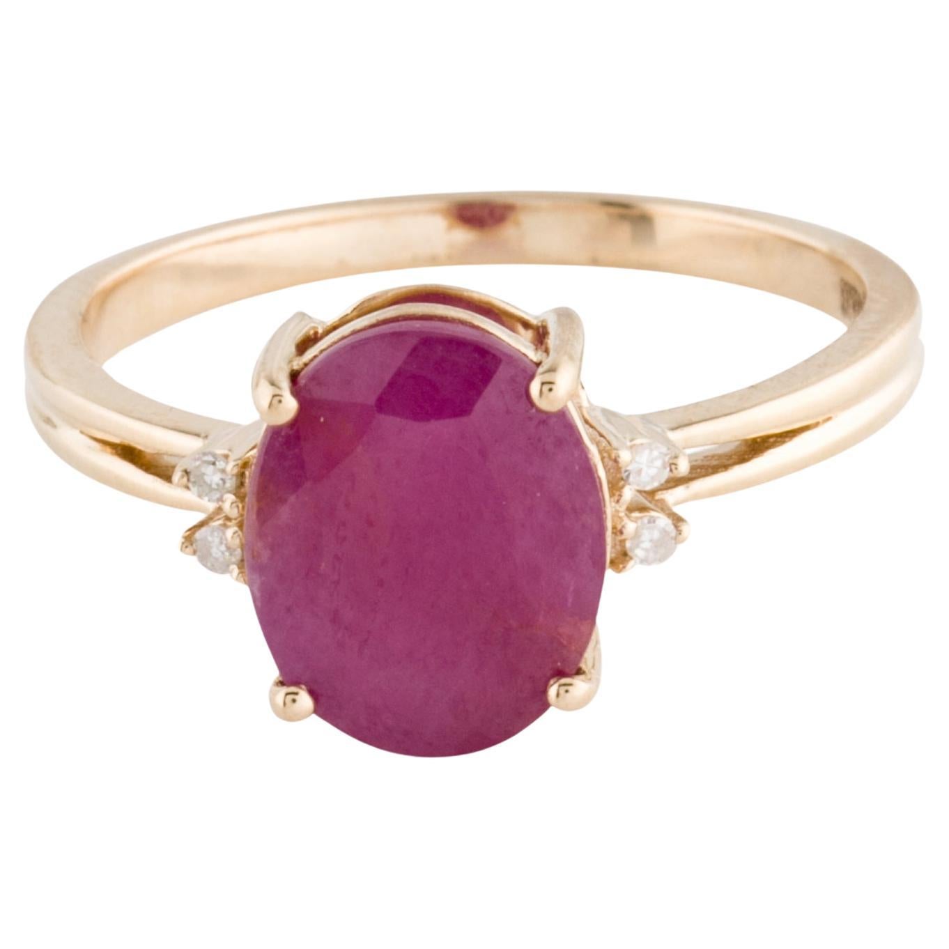 Dazzling 14K Gold 2.68ct Ruby & Diamond Cocktail Ring - Size 7 - Fine Gemstone For Sale