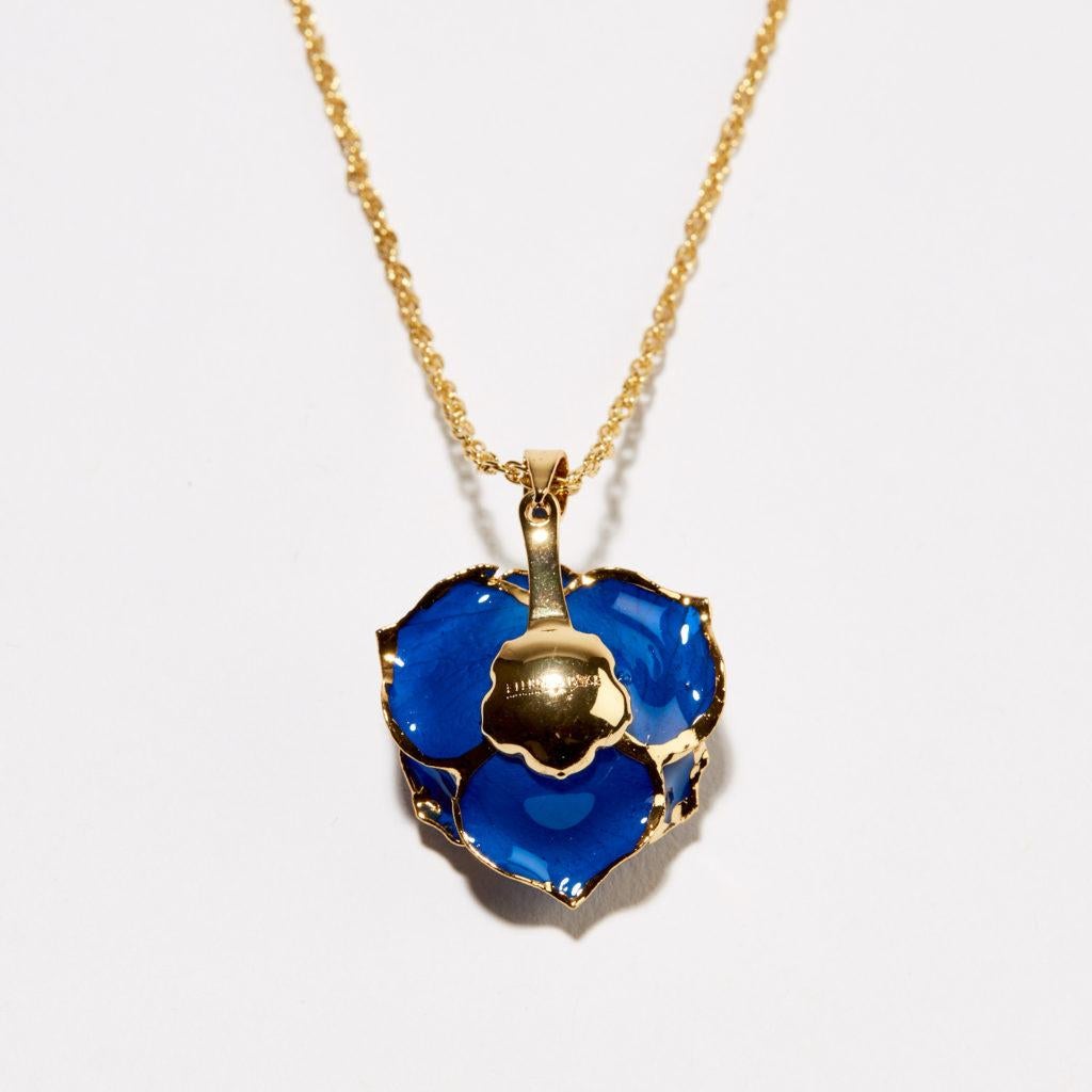 Our Blue Velvet Eternal Necklace is reminiscent of simpler times and memories of love and innocence. The deep blue hue is like an ocean as deep as your love. Perfect for graduations, birthdays, Valentine’s Day or just to say “I love you,” Blue
