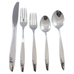 Eternal Rose by Alvin Sterling Silver Flatware Set For 8 Service 44 Pieces New