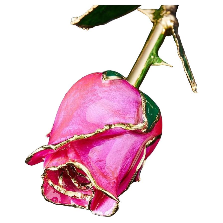 Eternal Rose Celebration Rose, Purple, Real Rose in 24k Gold w/ LED Display