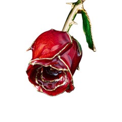 Eternal Rose Crimson Love, Red, Real Rose in 24k Gold w/ LED Display
