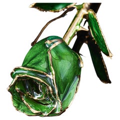 Eternal Rose Eternal Jade, Emerald, Real Rose in 24k Gold w/ LED Display