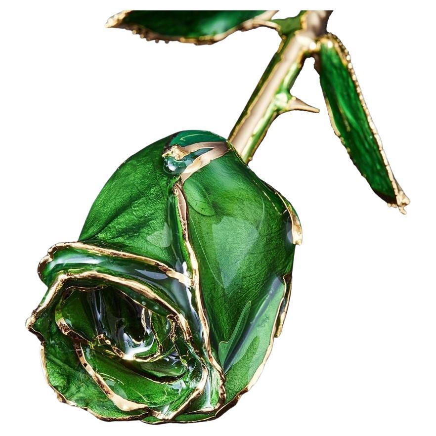Eternal Rose Eternal Jade, Emerald, Real Rose in 24k Gold w/ LED Display