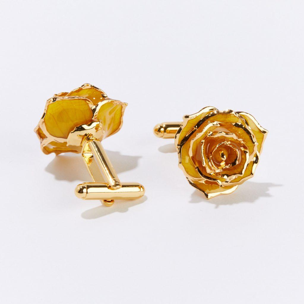 Bring joy to your special someone with our Goldenrod Gift Eternal Cufflinks.  Naturally golden petals adorned with 24k gold will be a cheerful ray of sunshine to everyone who lays eyes on them. Handcrafted to perfection, a cherished friendship or a