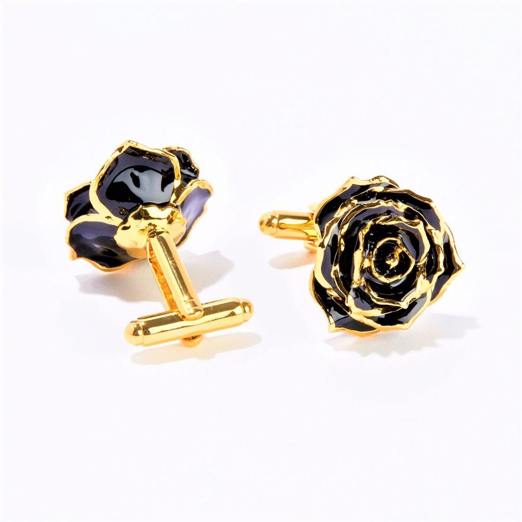 Our Midnight Promise Eternal Cufflinks are enchanting and mysterious—the perfect gift to express your passion and commitment to your loved one. Strikingly dark midnight petals are delicately trimmed in gold and celebrate the beauty of nature and