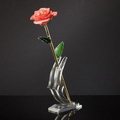Parfait rose éternel Perfection, rose, véritable rose en or 24 carats avec écran LED