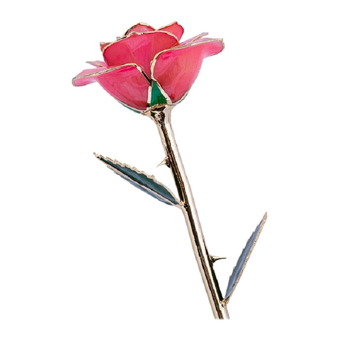 Eternal Rose Pink Perfection, Pink, Real Rose in 24k Gold w/ LED Display For Sale