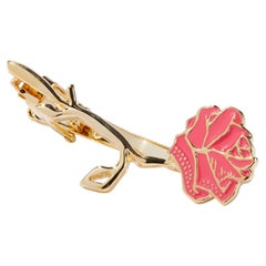 Eternal Rose Pink Perfection Tie Clip, Dipped in 24k Gold, Glossy