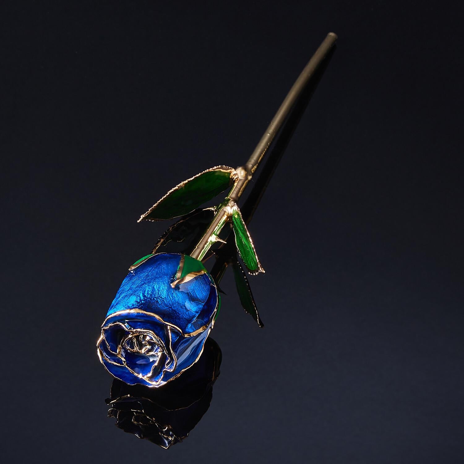 Viola Eternal Rose Sapphire Desire, Blue, Real Rose in oro 24k con display a LED in vendita