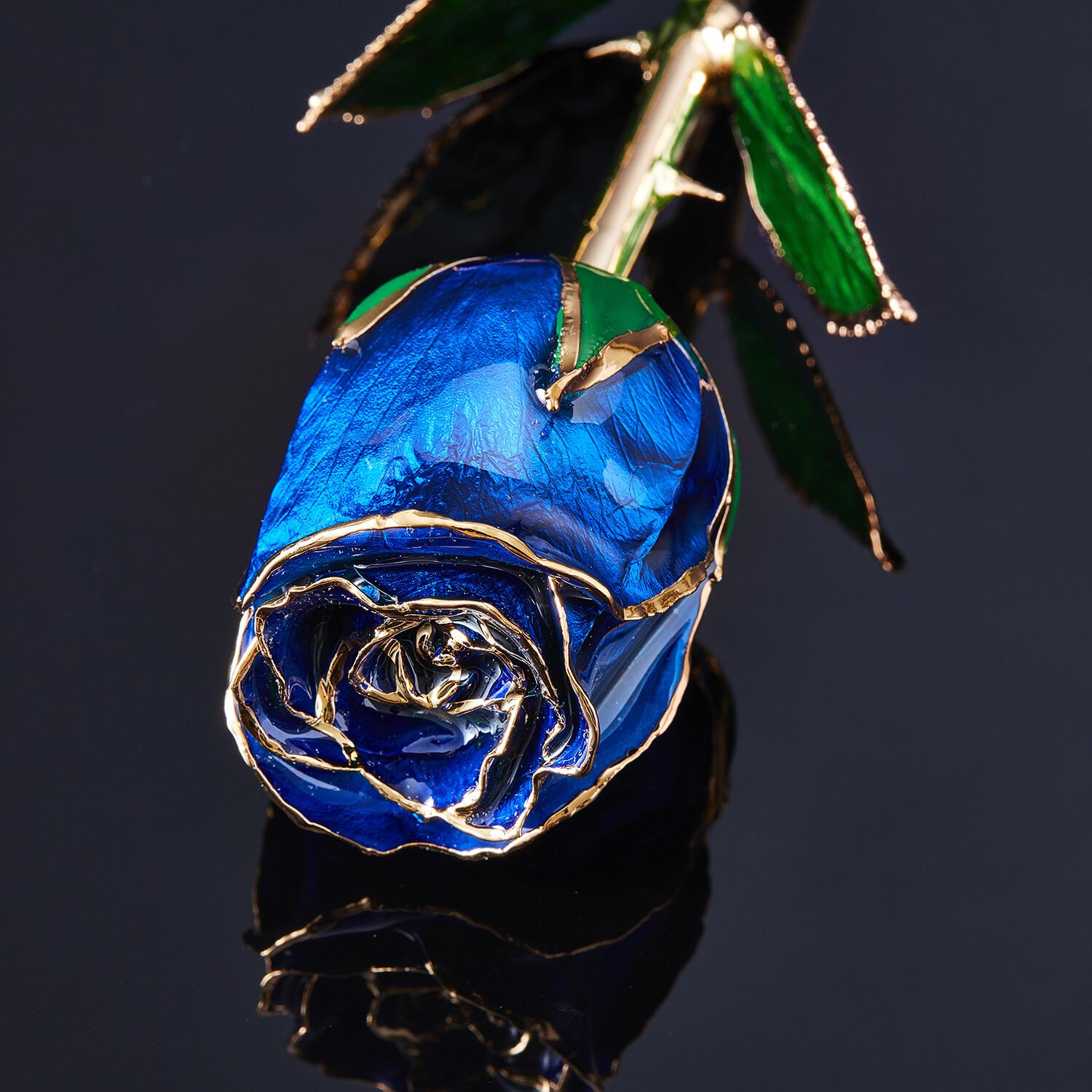 da uomo o donna Eternal Rose Sapphire Desire, Blue, Real Rose in oro 24k con display a LED in vendita
