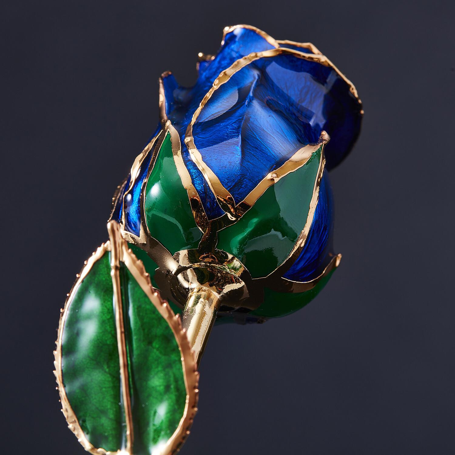 Eternal Rose Sapphire Desire, Blue, Real Rose in oro 24k con display a LED in vendita 2