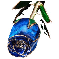 Eternal Rose Sapphire Desire, Blue, Real Rose in 24k Gold w/ LED Display