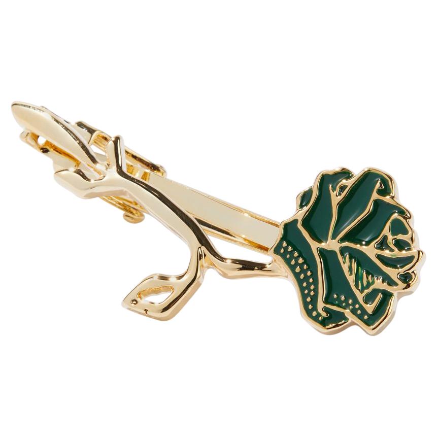 Eternal Rose Summer Breeze Tie Clip, Dipped in 24k Gold, Glossy For Sale