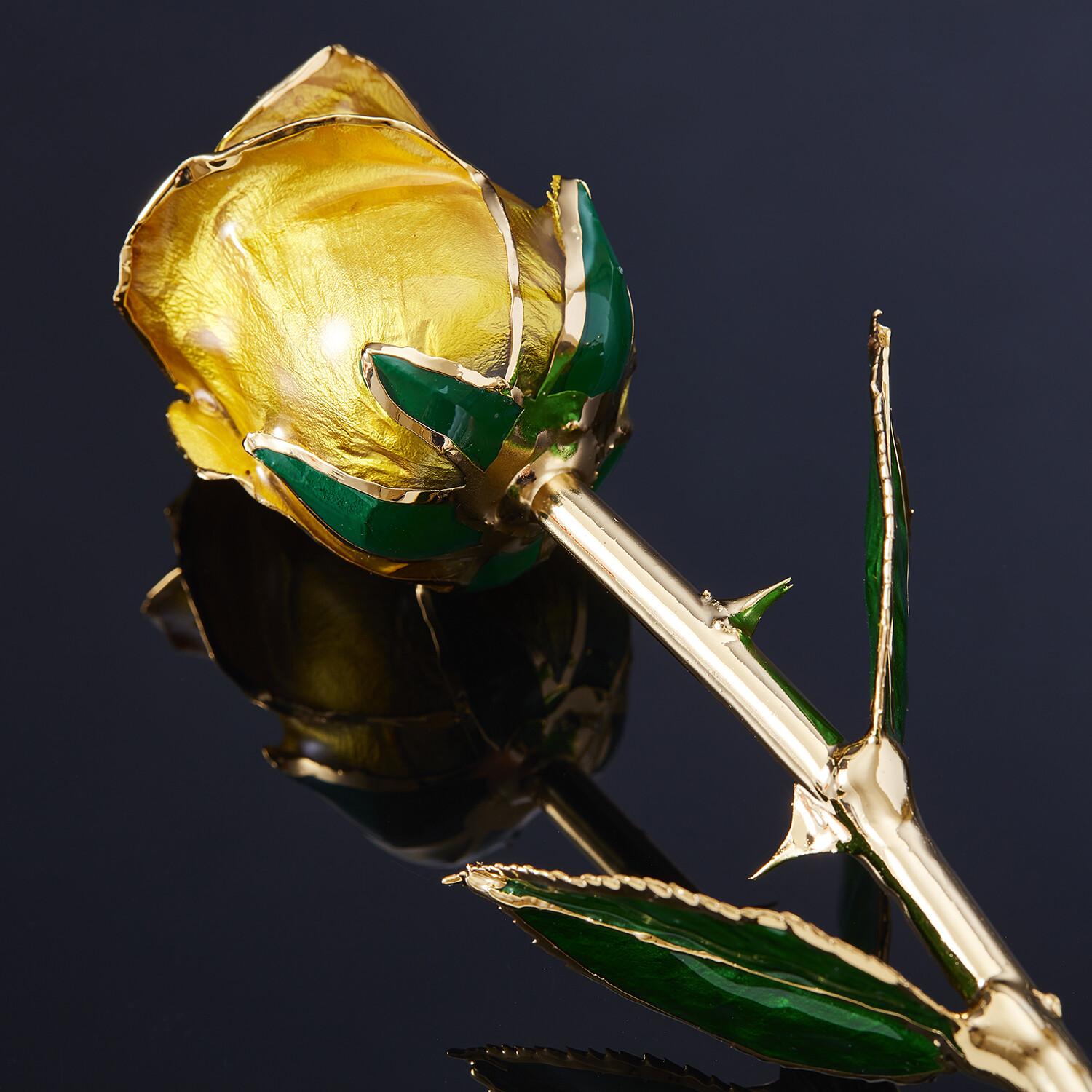 Eternal Rose Sunflower Dreams, Gelb, Real Rose in 24k Gold mit LED- Display im Angebot 1
