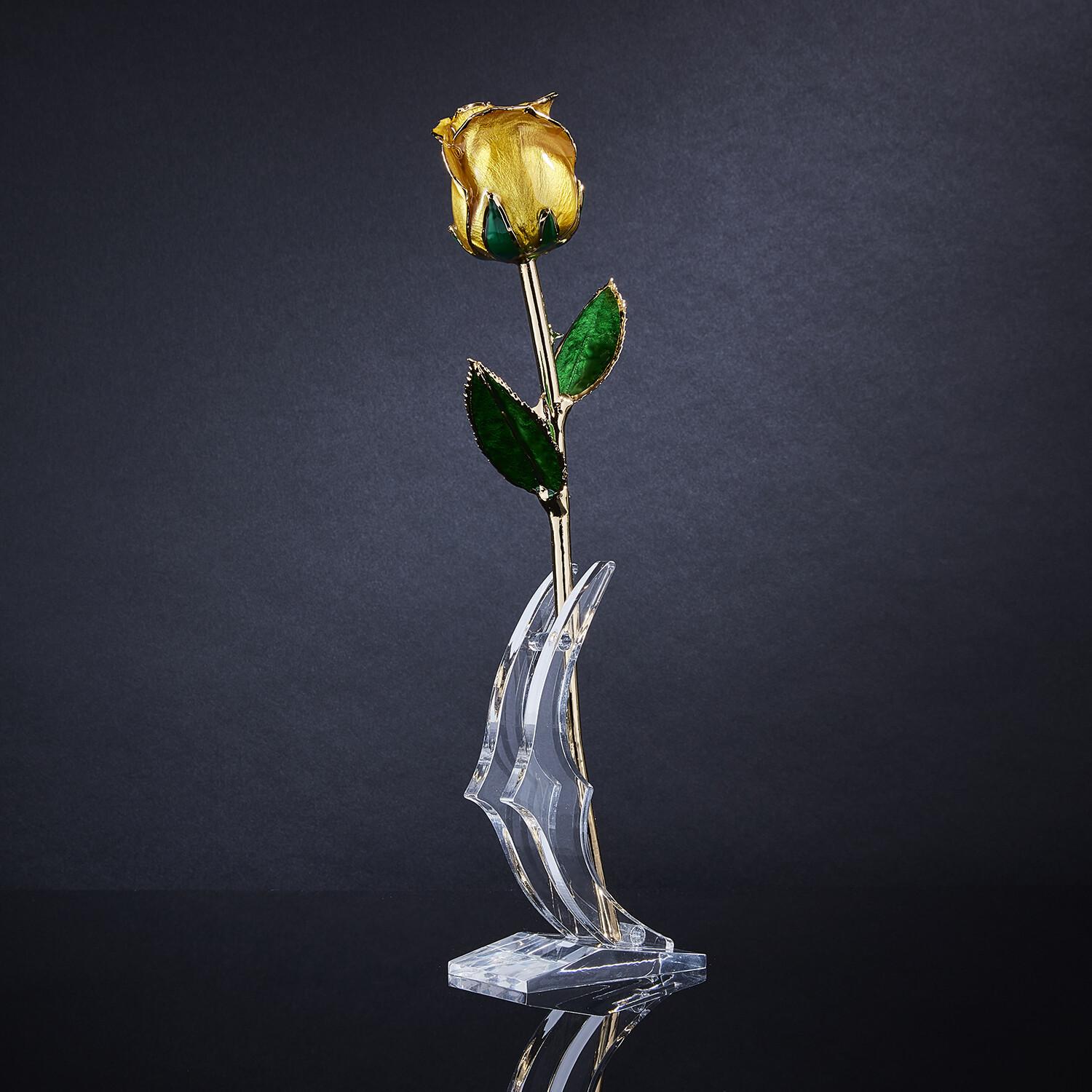 Eternal Rose Sunflower Dreams, Gelb, Real Rose in 24k Gold mit LED- Display im Angebot 3