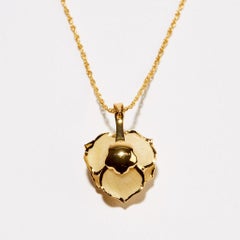 Eternal Rose Sweet Pear & Cinnamon Necklace, Yellow, Real Rose, 24k Gold
