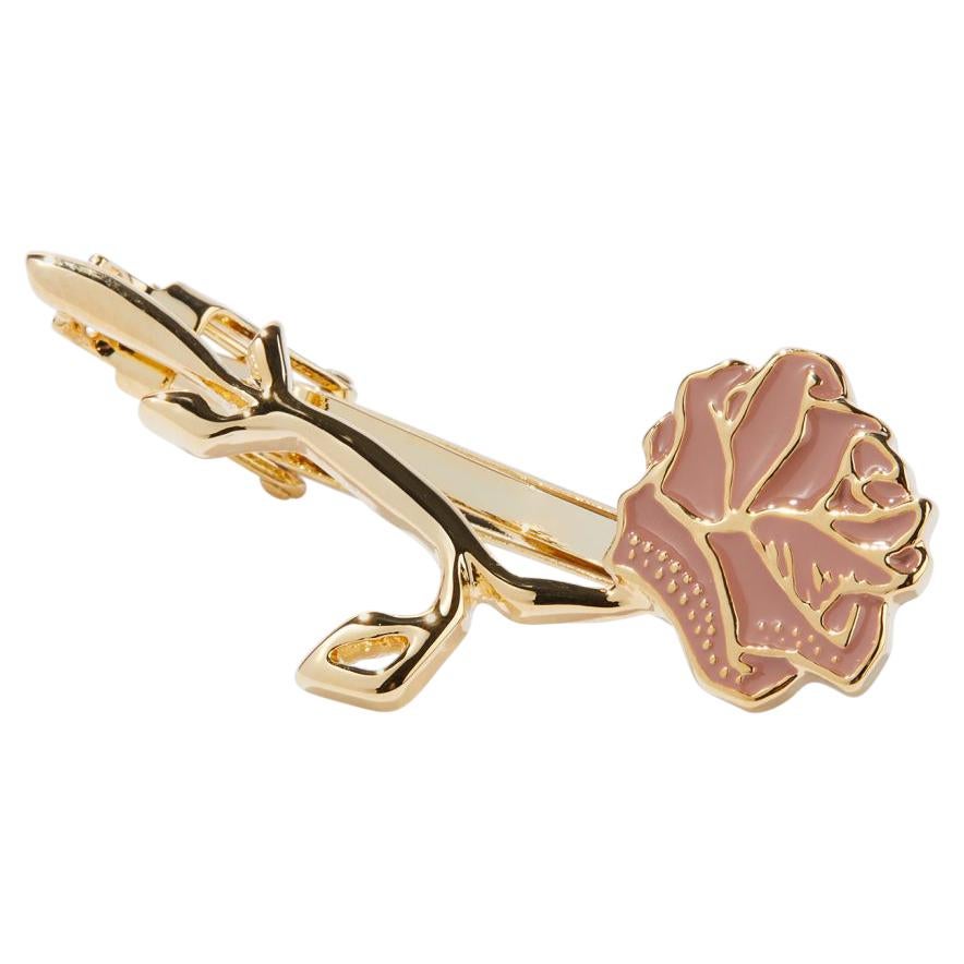 Clip à cravate éternel rose en forme de poire douce et de cannelle, en or 24 carats, brillant en vente