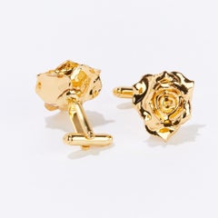 Manschettenknöpfe, Ewige Rose Hochzeit Bliss, Gold-gedeckte echte Rose, 24k Gold, glänzend