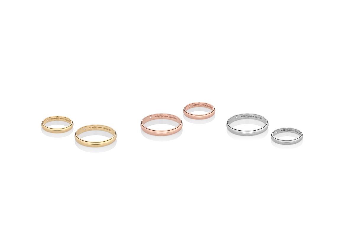 da uomo o donna Fede nuziale eterna con un diamante taglio Brilliante in oro rosa 18Kt in vendita
