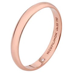 Eternal Wedding Band with One Brilliant Cut Diamond in 18Kt Rose Gold