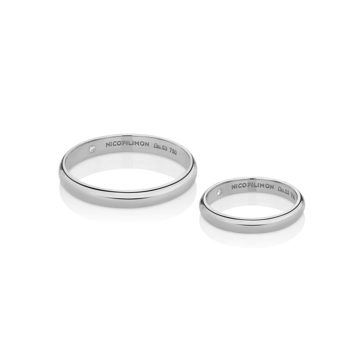 For Sale:  Eternal Wedding Band with One Brilliant Cut Diamond in 18Kt White Gold 3