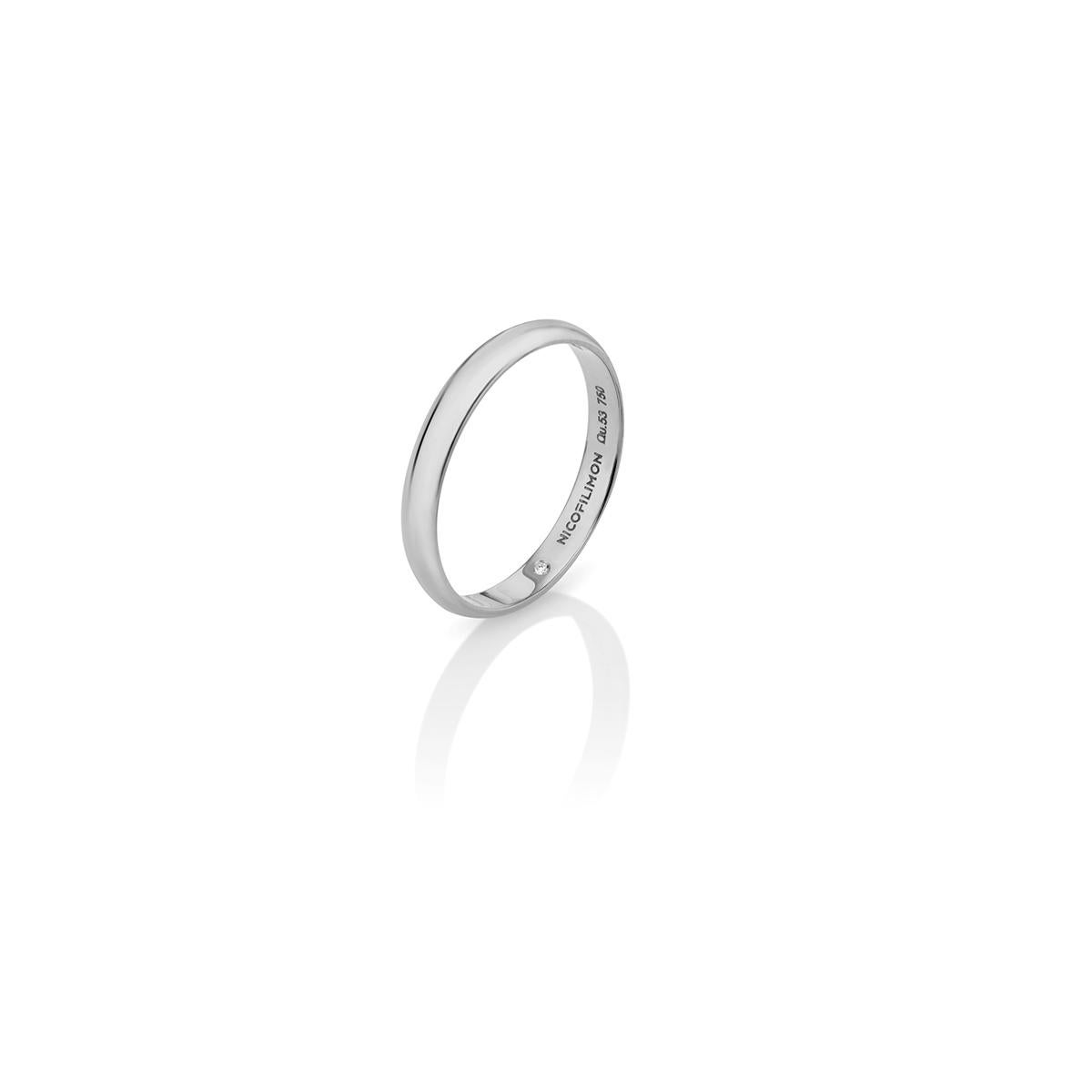 For Sale:  Eternal Wedding Band with One Brilliant Cut Diamond in 18Kt White Gold 4