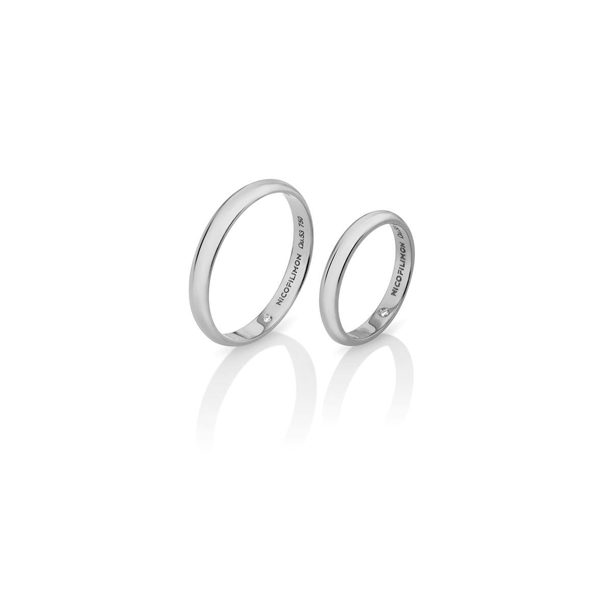For Sale:  Eternal Wedding Band with One Brilliant Cut Diamond in 18Kt White Gold 6