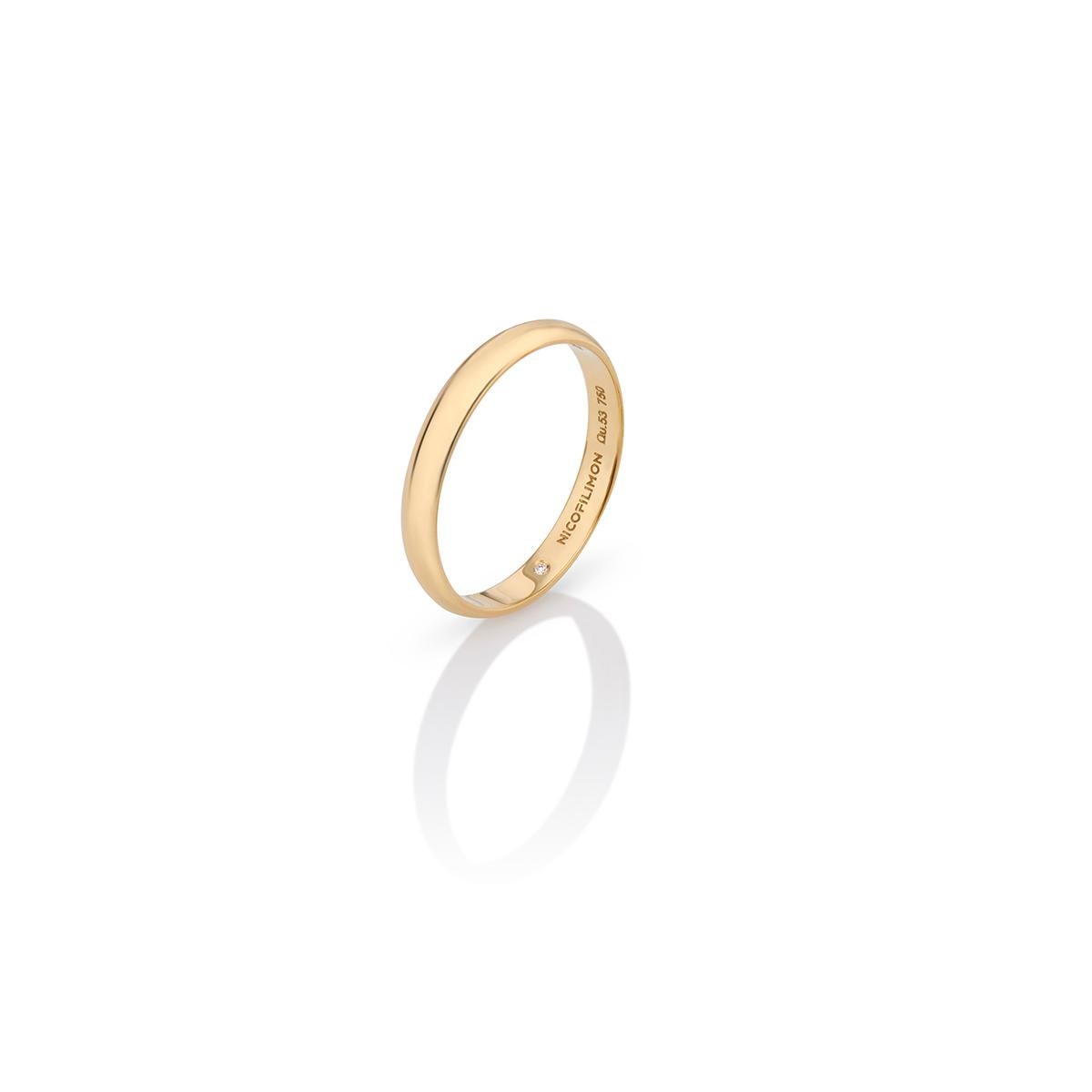 En vente :  Alliance éternelle avec un diamant taille brillant en or jaune 18Kt 3