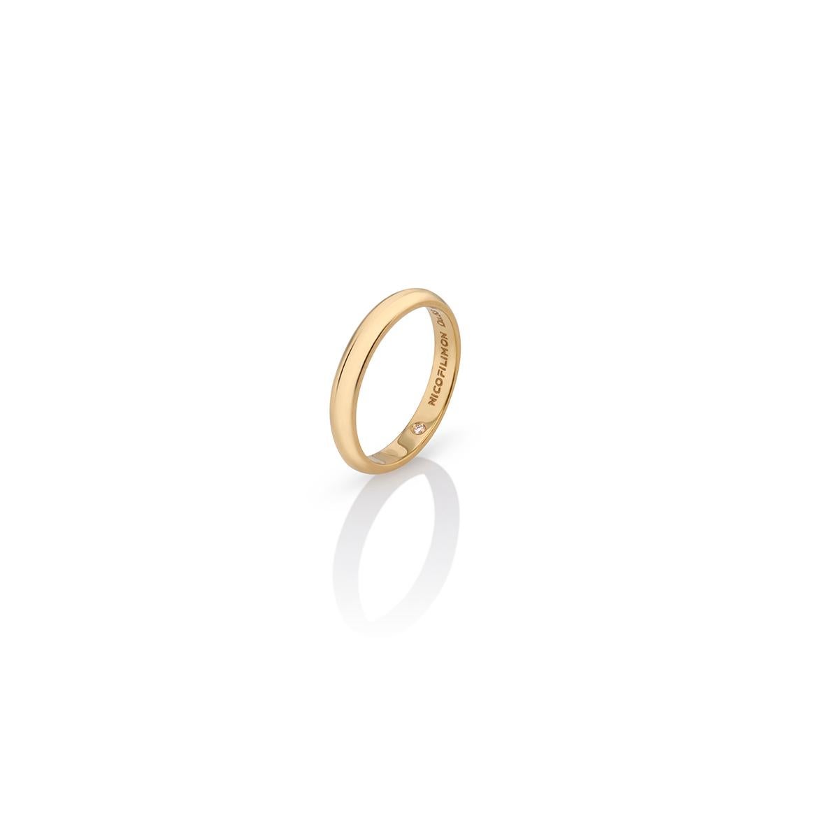 En vente :  Alliance éternelle avec un diamant taille brillant en or jaune 18Kt 4