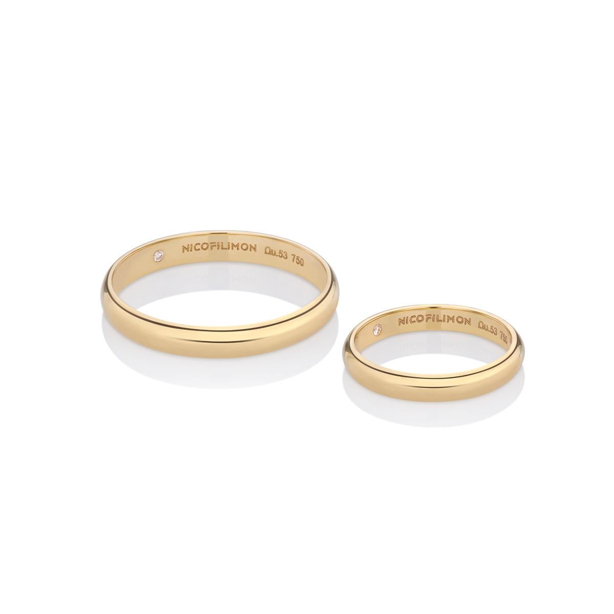 En vente :  Alliance éternelle avec un diamant taille brillant en or jaune 18Kt 5