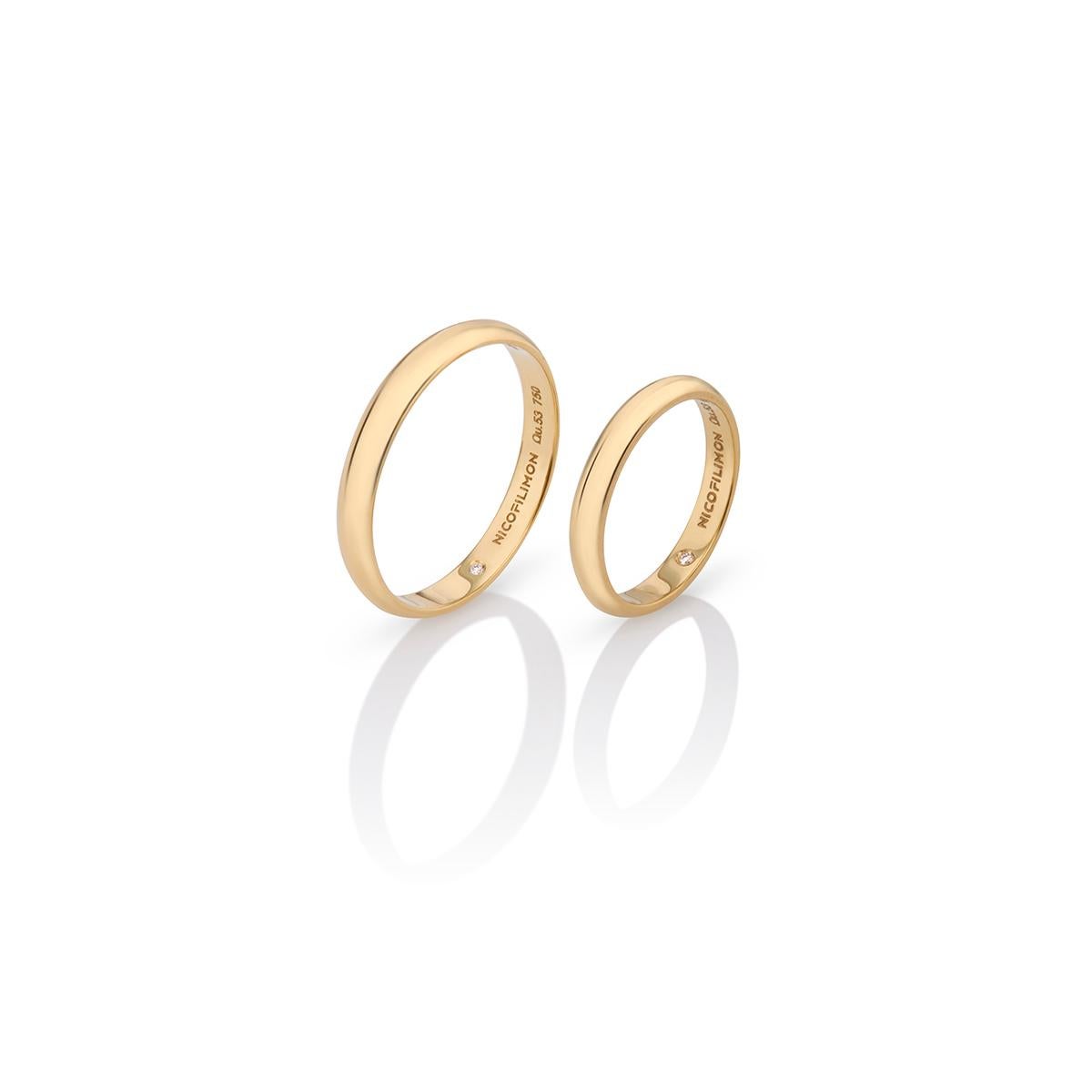 En vente :  Alliance éternelle avec un diamant taille brillant en or jaune 18Kt 6
