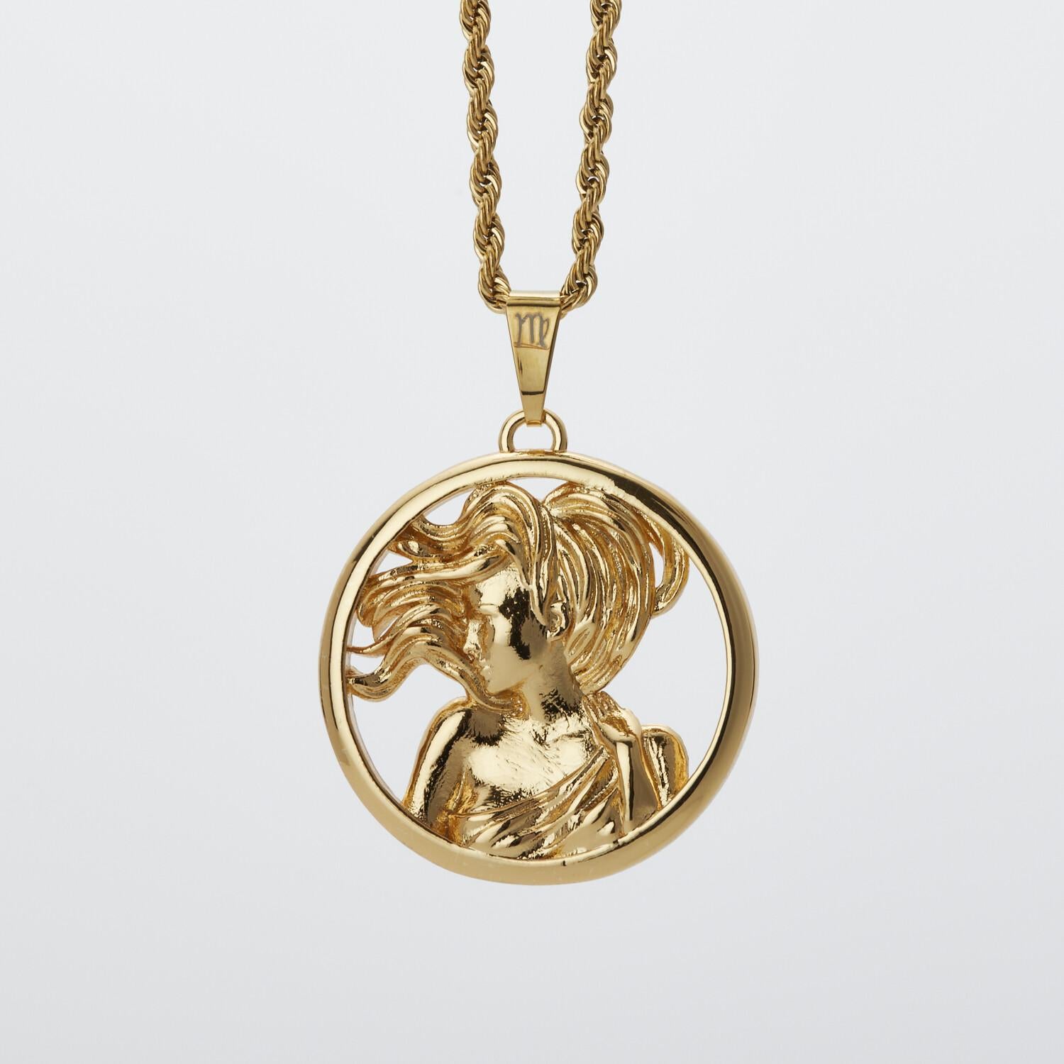 Eternally Virgo (August 23- September 22) 

The Eternal Zodiac “Virgo” Pendant features the symbol of the Virgin. Virgo is an earth Sign and ruled by the planet Mercury. Those born under this sign are often very independent and down-to-earth with a