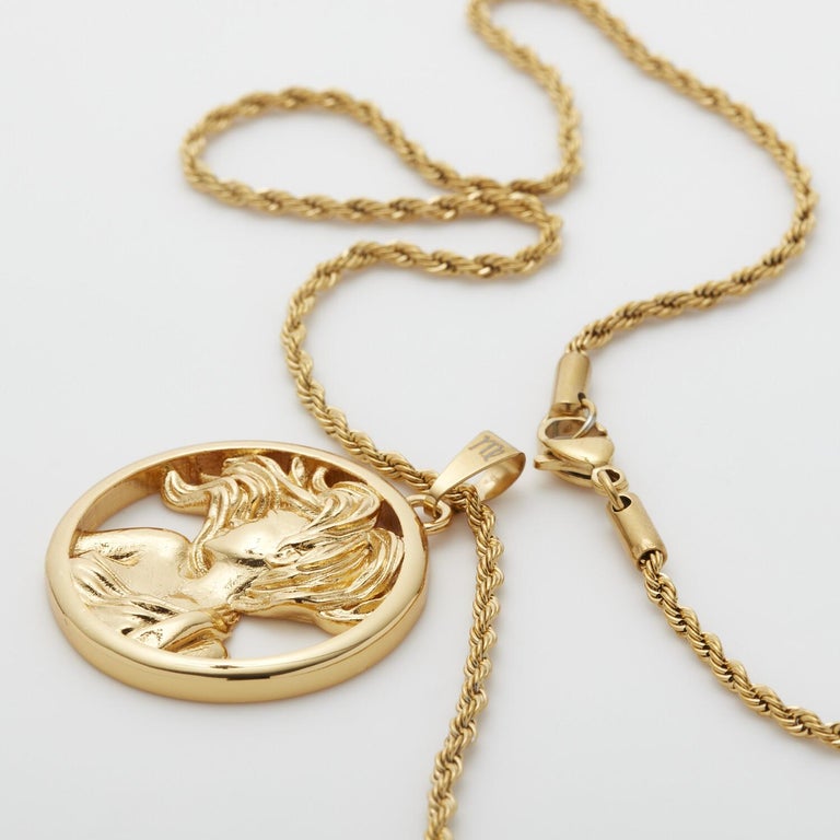 Eternally Virgo, Pendant Necklace Dipped in 24k Gold For Sale at 1stDibs |  euphanasia medallion meaning, euphanasia pendant, euphanasia chain