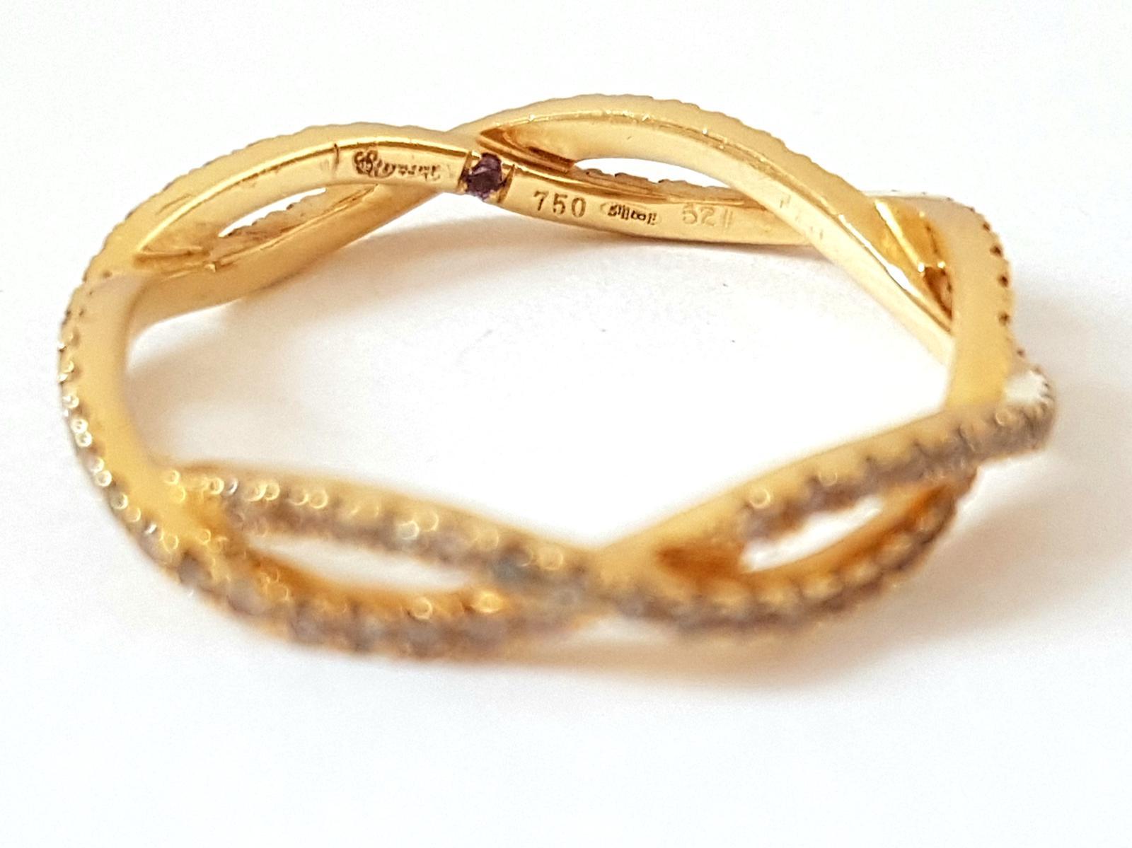 Entrelacs Gelbgold-Diamantring mit Etername im Angebot 1